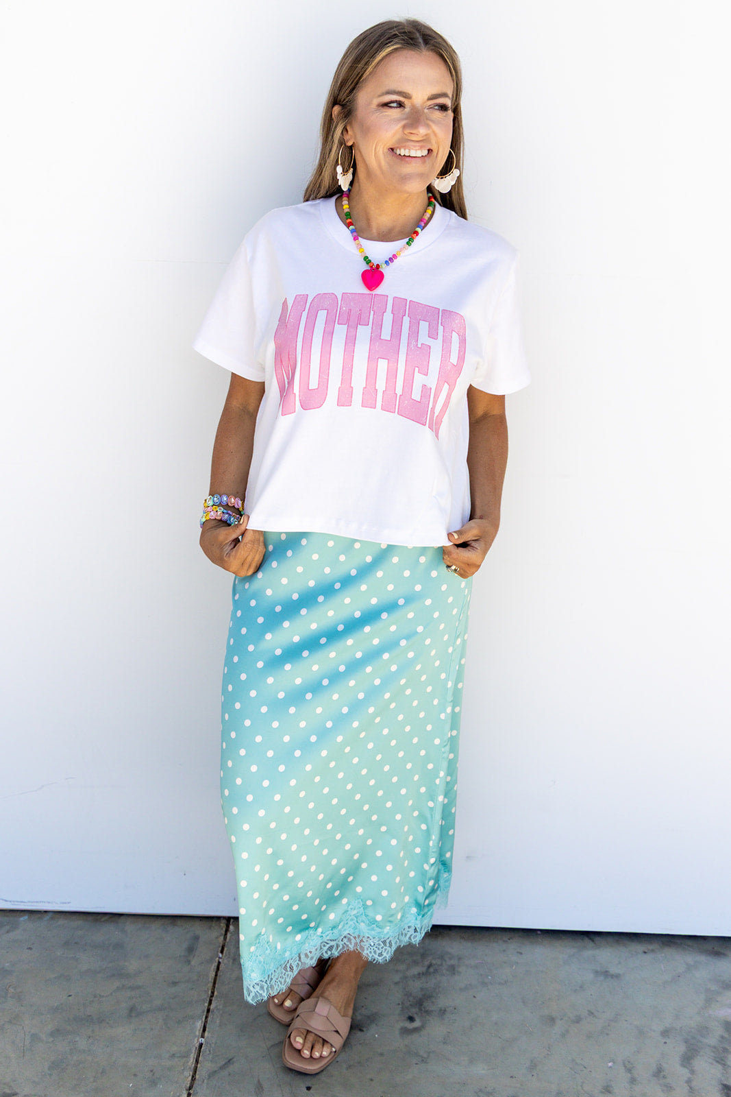 Popping In Lace Skirt - Teal Ocean