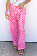 Pretty In Polka Dot Pants -Pink