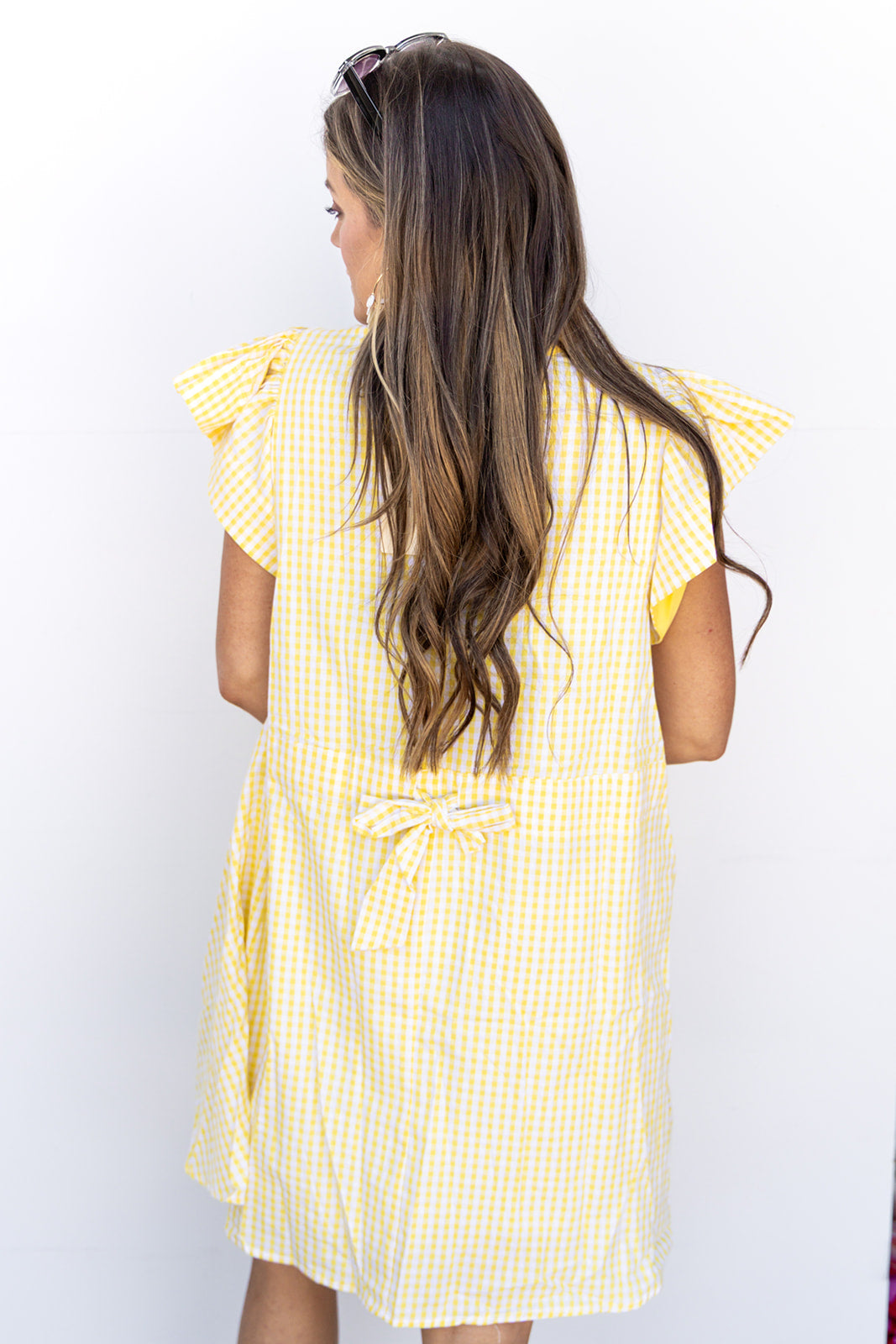 Lemon Drop Gingham Dress - Yellow