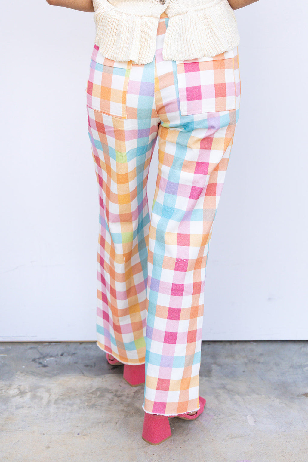 Gingham Girly Pants - Pastel Multi