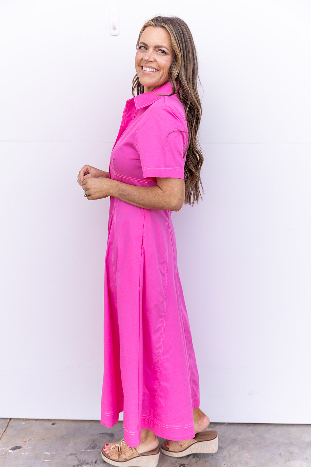 Table For Two Midi Dress -  Pink