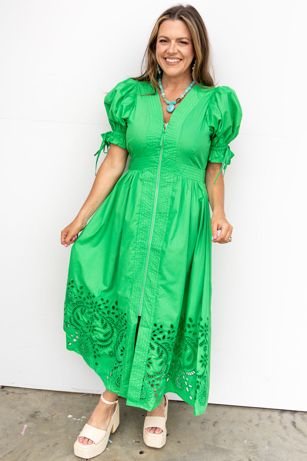Mountain With A View Midi Dress  - Green