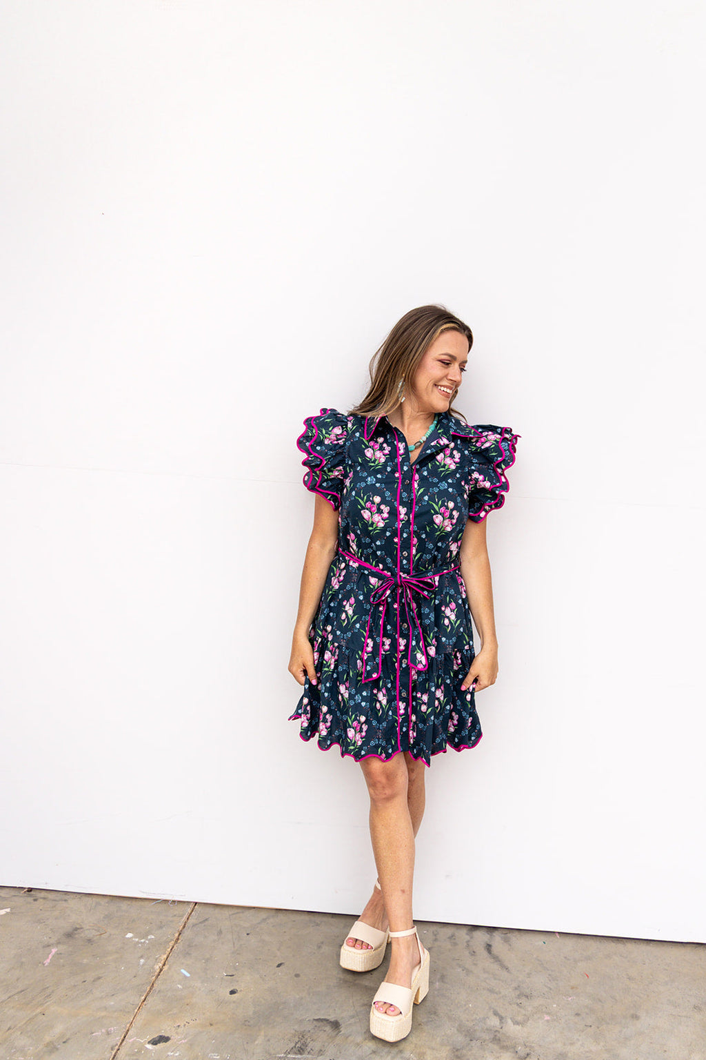 I've Got Baggage Mini Dress - Navy