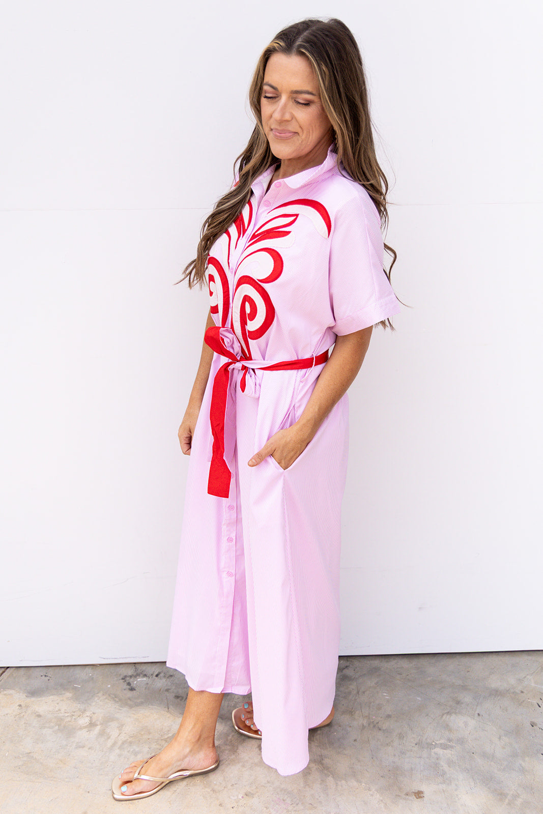 Little More Summertime Midi Dress - Baby Pink
