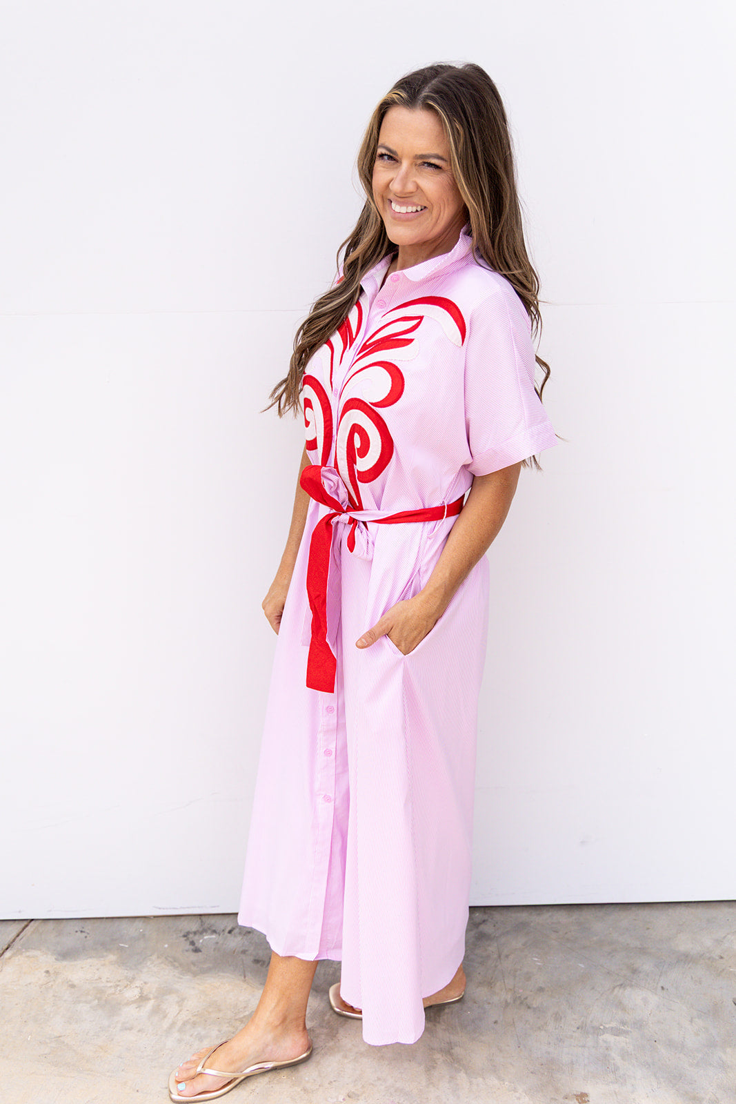Little More Summertime Midi Dress - Baby Pink