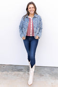 Flower Child Denim Jacket - Denim