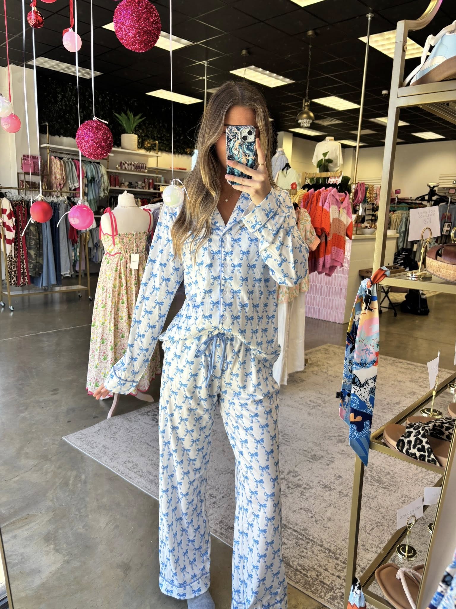Blue Pajamas Pants Set