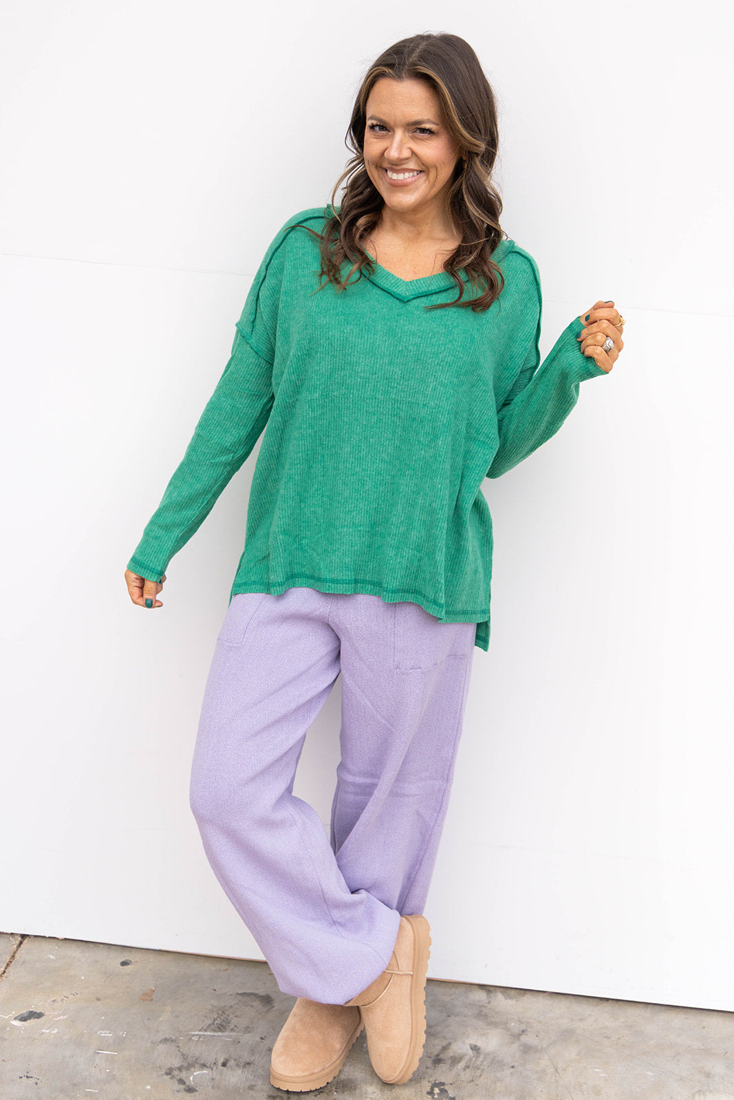 Relax Rib Pants - Lilac