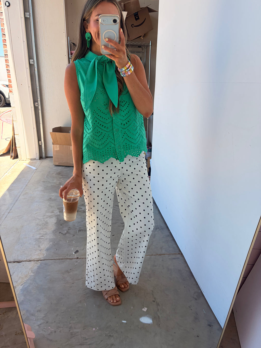 Pretty In Polka Dot Pants -White