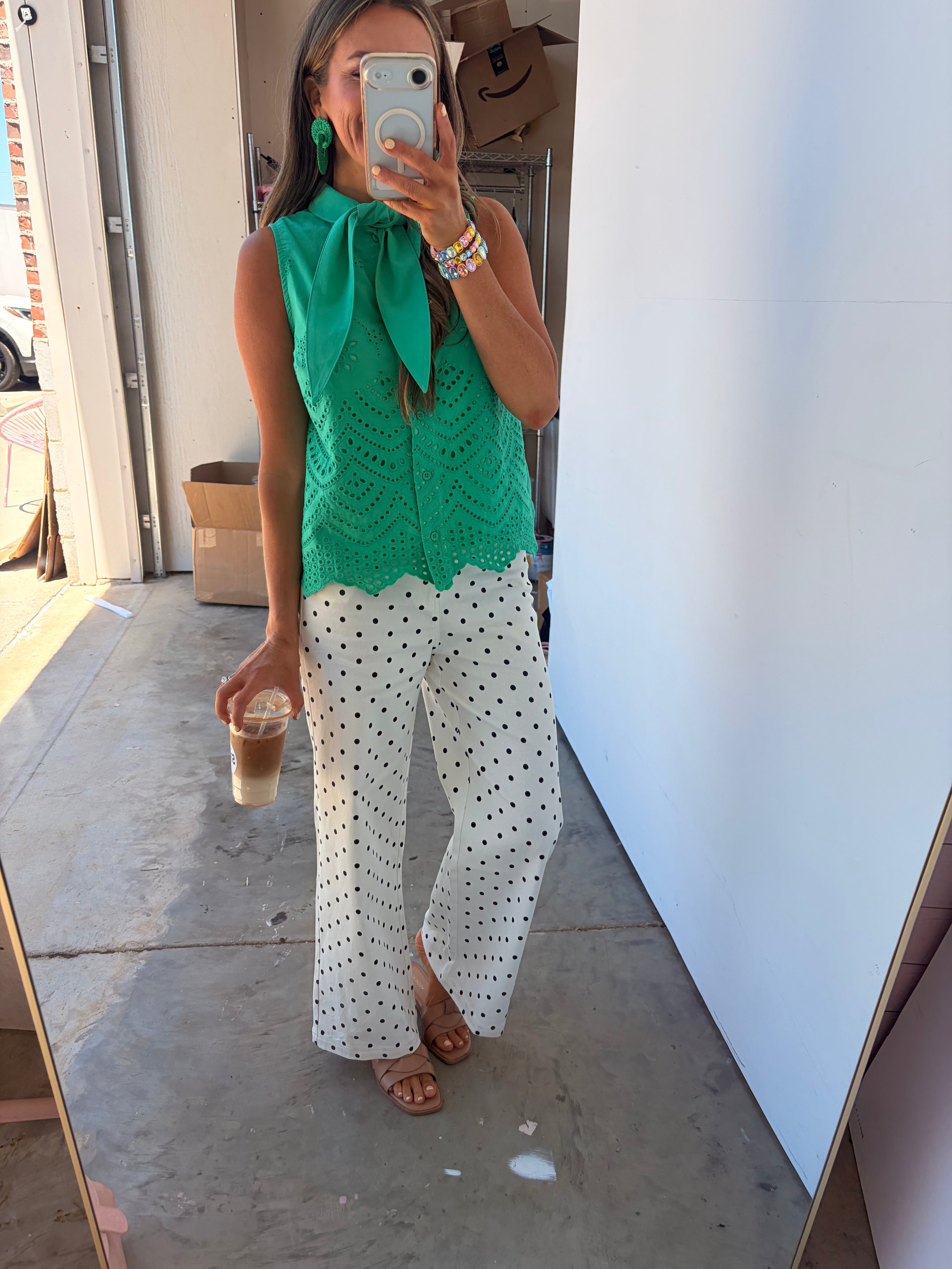 Pretty In Polka Dot Pants -White