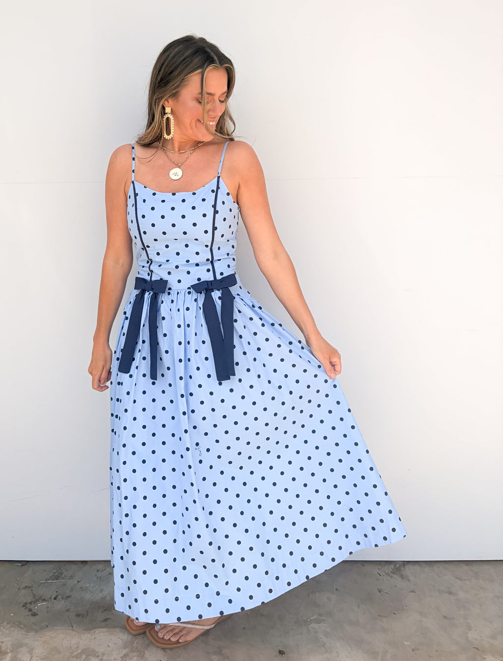 Too Sweet Midi Dress - Blue / Navy