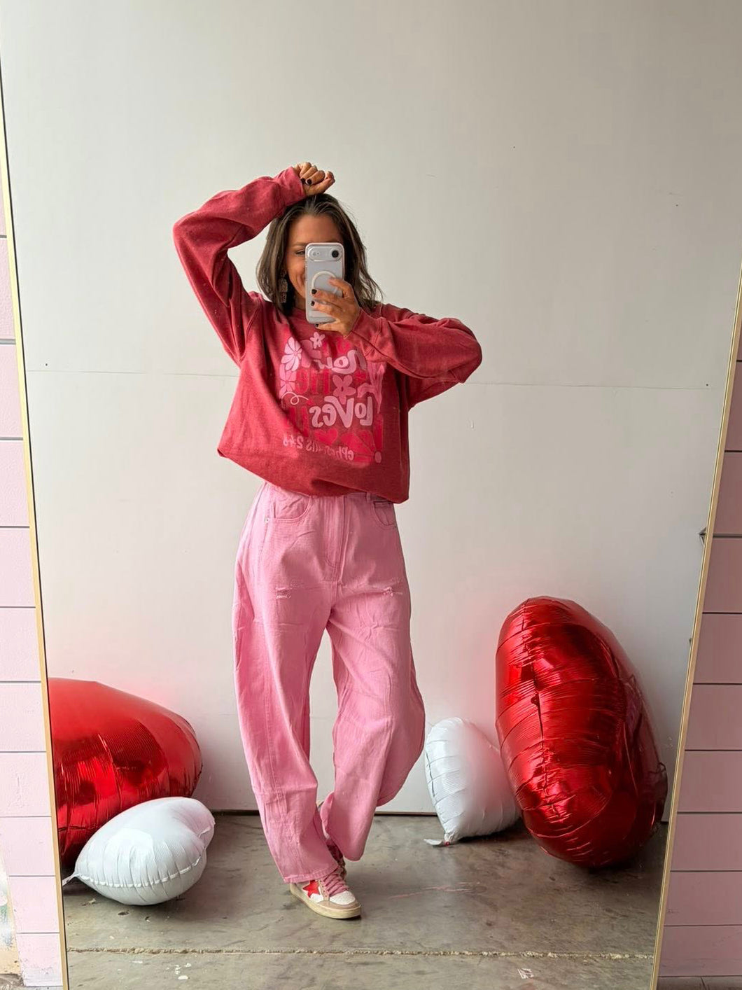Vivid Fade Barrel Jeans - Washed Pink